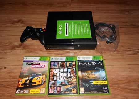 Vand Xbox 360 250gb + forza horizon + halo 4 +gta5