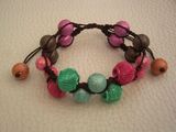 Bratara handmade unicat cu nod shamballa si impletitura zig-zag