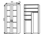 Dulap dormitor 2 usi - paltin - 800x525x2240