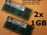 Kit memorie laptop 2GB (2x1GB) Kingston SO Dimm DDR2 667MHz