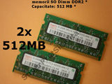 Kit memorie laptop Hynix 1GB (2x512 MB) DDR2 SO DIMM 533MHz dual channel