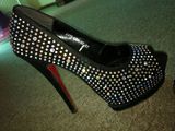 Pantofi negri cu pietre strass iselin