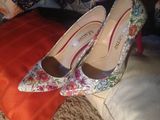 Pantofi stiletto piele floral