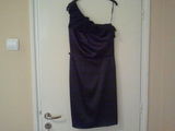 Rochie neagra ocazie, satin, noua, mas.42-44