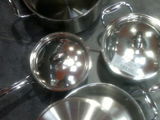 Set 4 vase inox cu capace inox