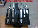 Set cutite din inox 5 piese + suport